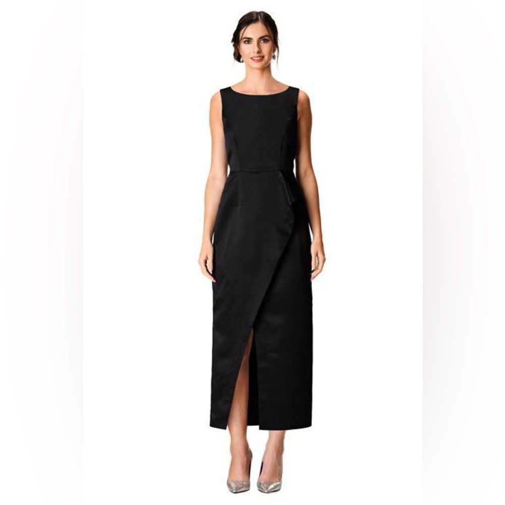 NWOT eShakti black satin dress